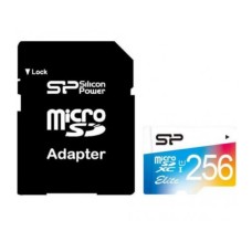 microSDXC (UHS-1 U1) SiliconPower Elite Color 256Gb class 10 A1 V10 (adapter SD)