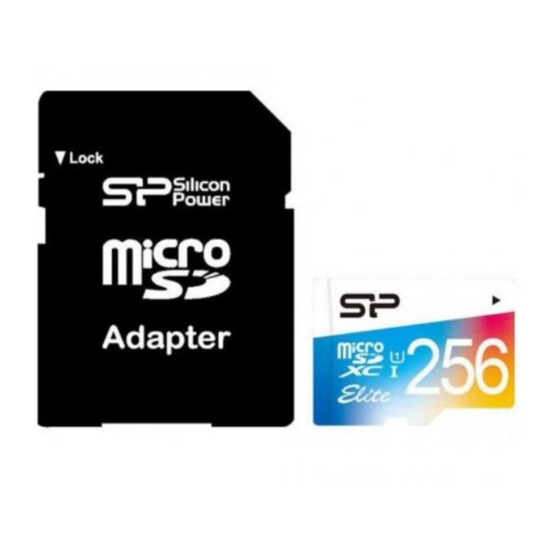microSDXC (UHS-1 U1) SiliconPower Elite Color 256Gb class 10 A1 V10 (adapter SD)