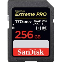SDXC (UHS-1 U3) SanDisk Extreme PRO 256Gb class 10 V30 (170Mb/s)