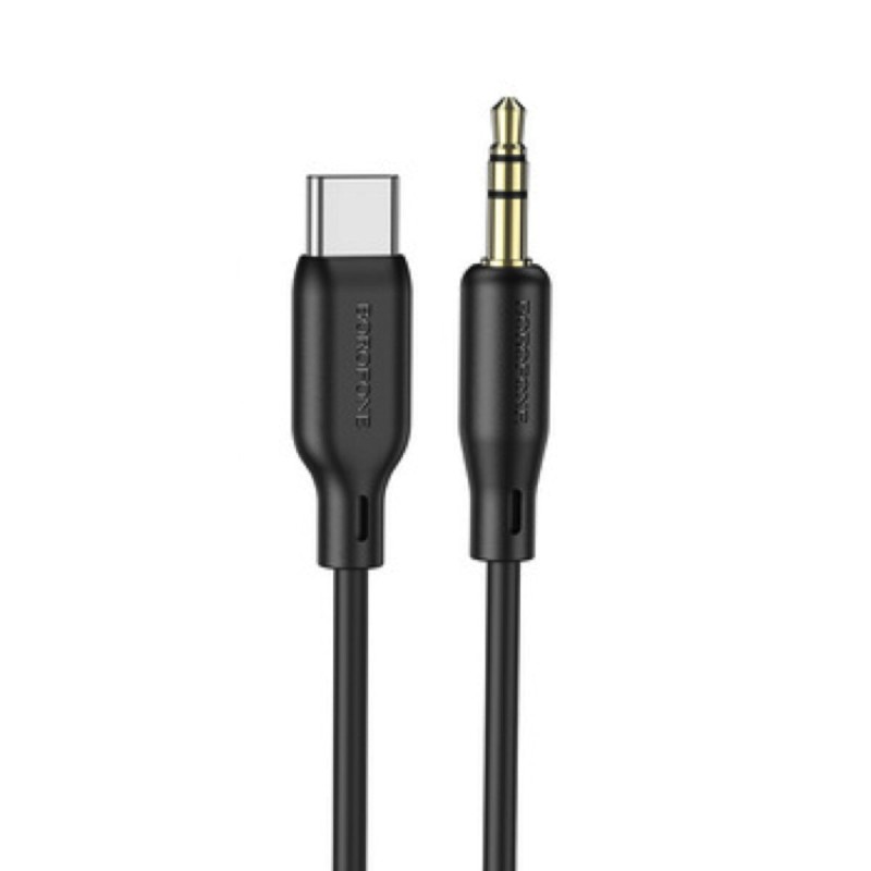 Аудiо-кабель BOROFONE BL18 Type-C silicone digital audio conversion cable Black