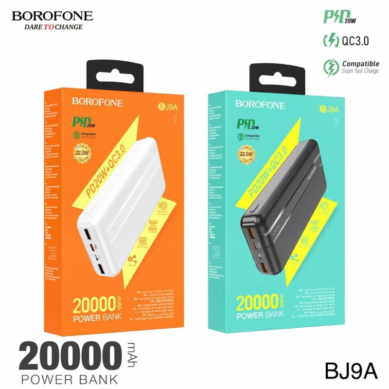 Зовнішній акумулятор BOROFONE BJ9A Uranus 22.5W fully compatible 20000mAh White