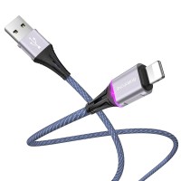 Кабель BOROFONE BU25 Glory Lightning 1.2m, up to 2.4A seven-color gradient light Blue