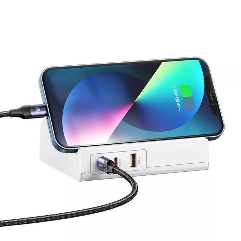 МЗП Usams US-CC160 P1 65W Super Si Fast Charging USB Extension Socket (EU) 3AC Outlets+2C+1U White