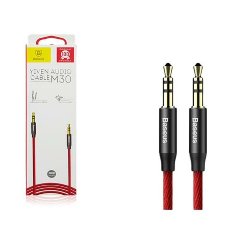 Аудiо-кабель Baseus Yiven Audio Cable M30 1M Red+Black