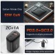 Мережевий зарядний пристрій Essager Shining 65W GaN Travelling Charger 2 Type-c+USB-A EU  black (ECT2CA-MYB01)