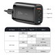 Мережевий зарядний пристрій Essager Shining 65W GaN Travelling Charger 2 Type-c+USB-A EU  black (ECT2CA-MYB01)