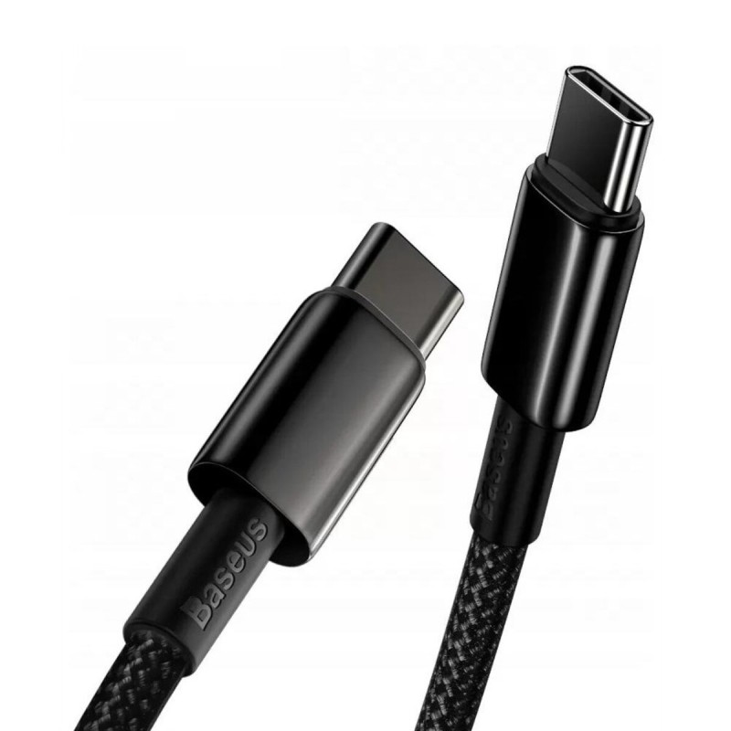 Кабель Baseus Tungsten Gold Fast Charging Data Cable Type-C to Type-C 100W 2m Black