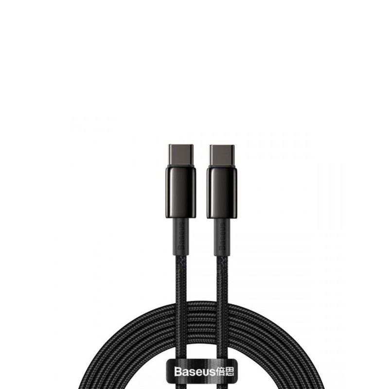 Кабель Baseus Tungsten Gold Fast Charging Data Cable Type-C to Type-C 100W 2m Black