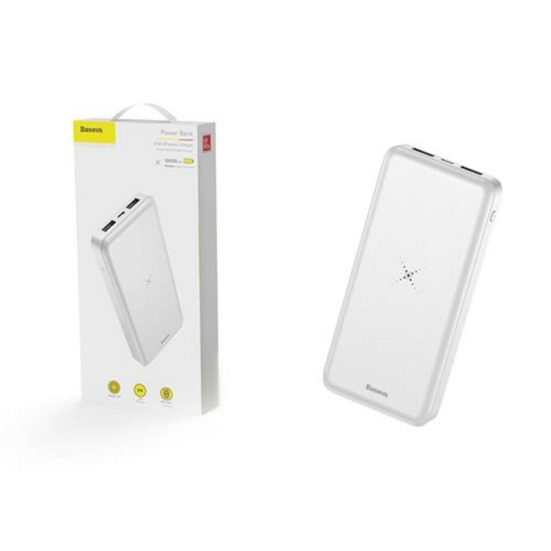 Зовнішній акумулятор Baseus M36 Wireless Charger Powerbank 10000mAh White