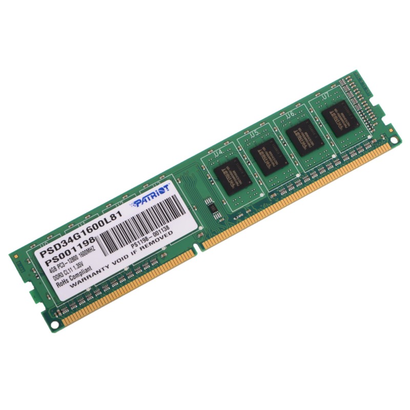 DDR3 Patriot 4GB 1600MHz CL11 1.35V DIMM