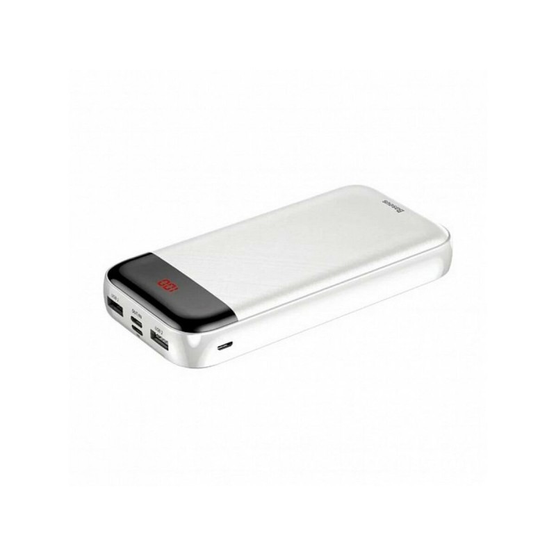 Зовнішній акумулятор Baseus Mini Cu Digital Display Power Bank 20000mAh  White