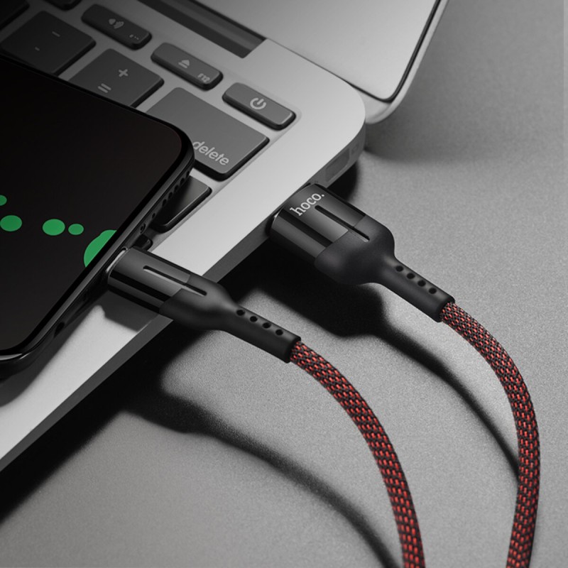 Кабель HOCO U68 Type-C 5A Gusto flash charging data cable Black