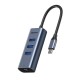 USB-Hub Baseus Enjoy series Type-C to USB3.0*3+RJ45 port HUB adapter Grey