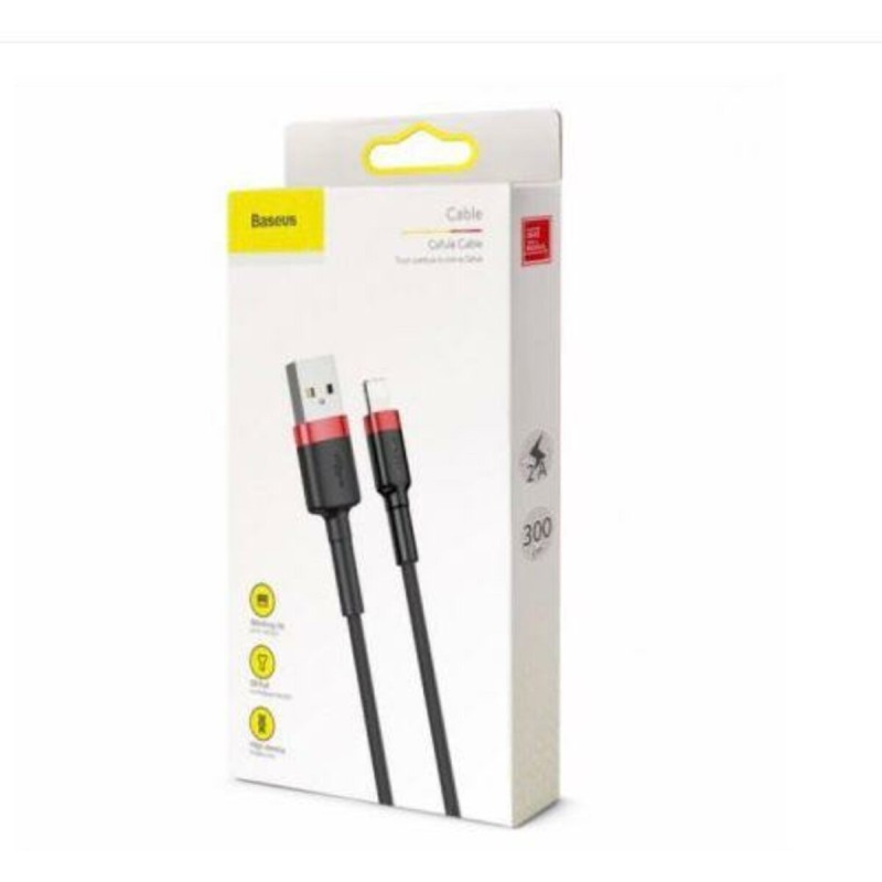 Комплект Baseus cafule Cable USB For iP 2.4A 1m Red+Black 6шт