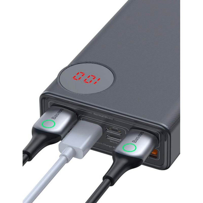 Зовнішній акумулятор Baseus Mulight Power Bank 30000mAh Black