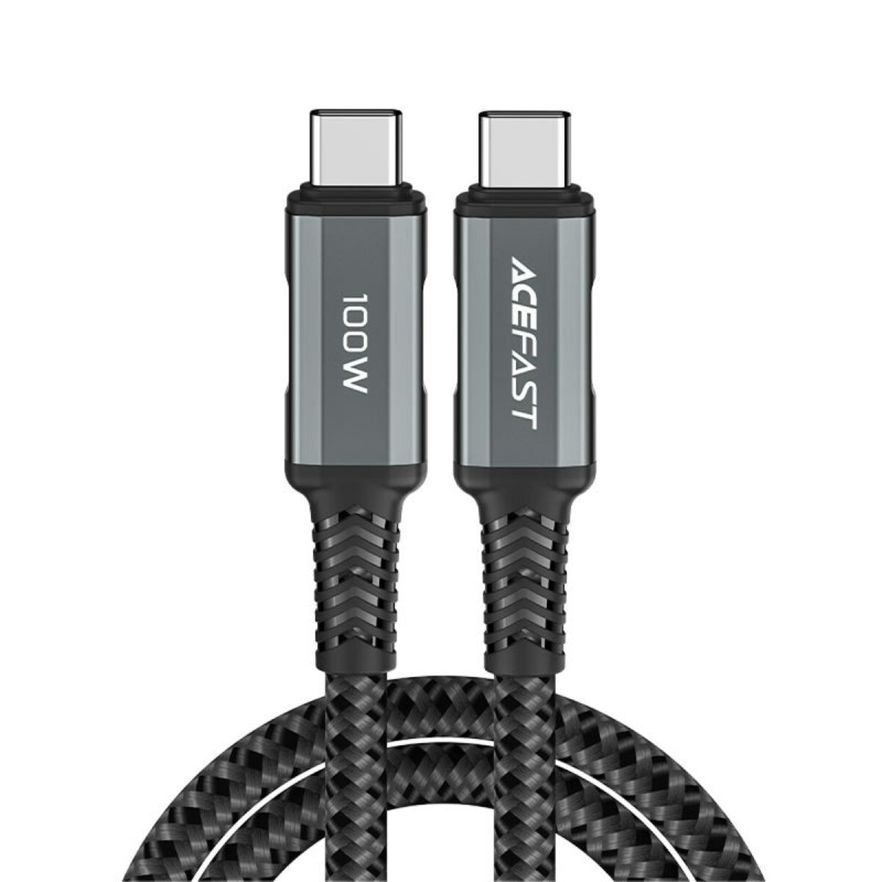 Кабель ACEFAST C4-03 Type-C to Type-C 5A, 100W, 2m, nylon, zinc connectors, Gray