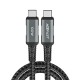 Кабель ACEFAST C4-03 Type-C to Type-C 5A, 100W, 2m, nylon, zinc connectors, Gray