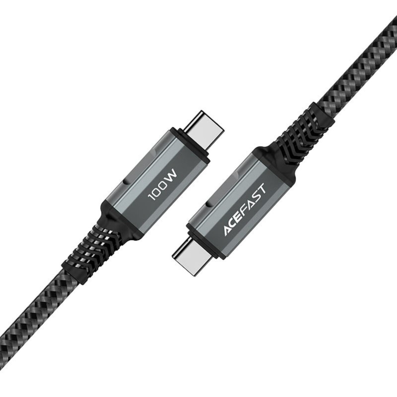 Кабель ACEFAST C4-03 Type-C to Type-C 5A, 100W, 2m, nylon, zinc connectors, Gray