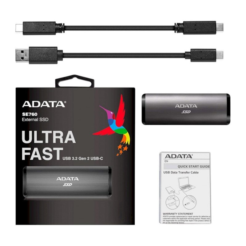SSD ADATA SE760 512GB USB 3.2 Gen2 Type-C Titanium