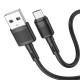 Кабель HOCO X83 USB to Micro 2.4A, 1m, PVC, PVC connectors, Black