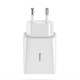 Мережевий зарядний пристрій Baseus Speed Mini PD single Type-C Quick Charger 18W EU White
