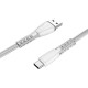 Кабель BOROFONE BU31 USB to Type-C 3A, 1m, PVC, PVC connectors, Silver