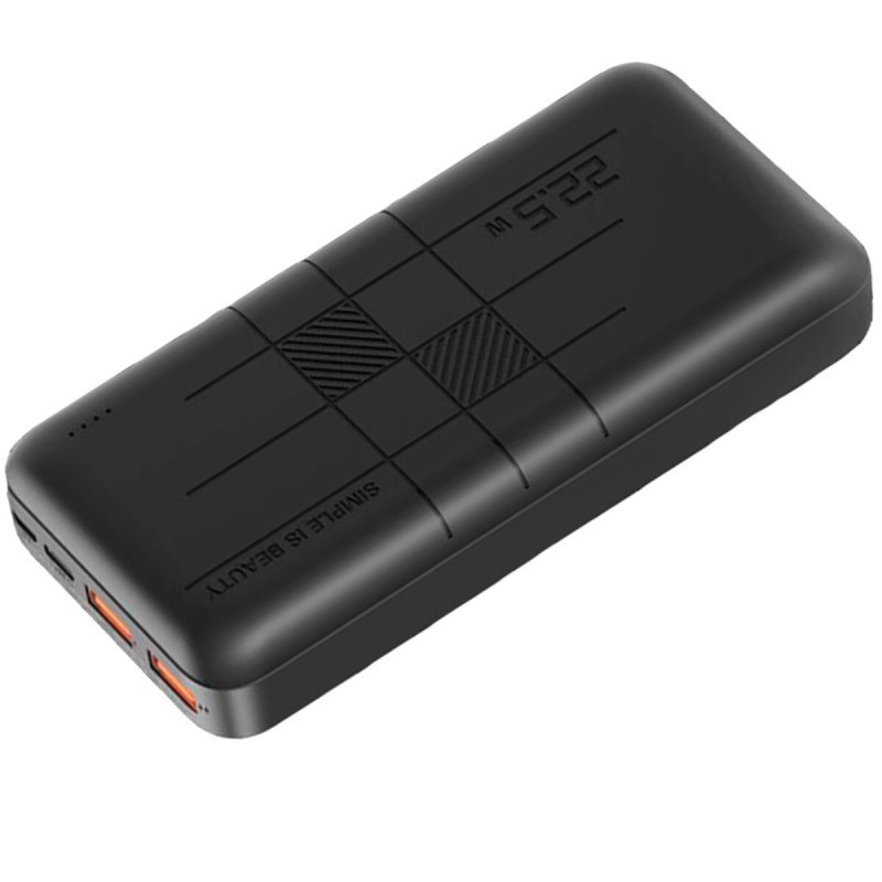 Зовнішній акумулятор XO PR188 fast charge light display PD20W+QC22.5W 20000mAh Black