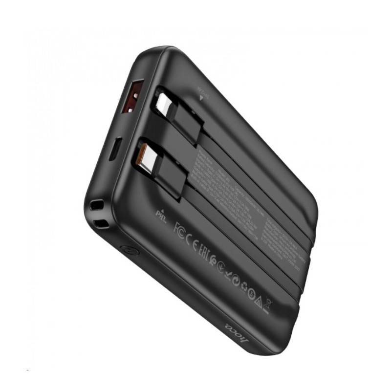 Зовнішній акумулятор HOCO J92 Path 22.5W fully compatible magnetic cable power bank(10000mAh) Black