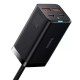 Мережевий зарядний пристрій Baseus GaN3 Pro Desktop Powerstrip AC+2U+2C 100W EU Black (With Mini White Cable Type-C to Type-C 100W(20V/5A) 1m Black）