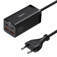 Мережевий зарядний пристрій Baseus GaN3 Pro Desktop Powerstrip AC+2U+2C 100W EU Black (With Mini White Cable Type-C to Type-C 100W(20V/5A) 1m Black）