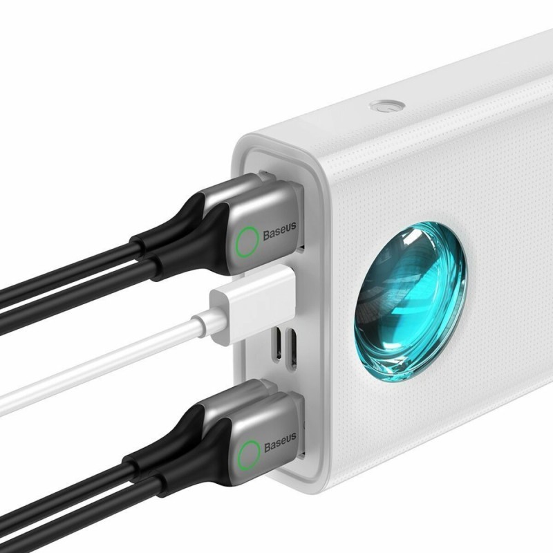 Зовнішній акумулятор Baseus Amblight Digital Display Quick Charge Power Bank 30000mAh 65W White