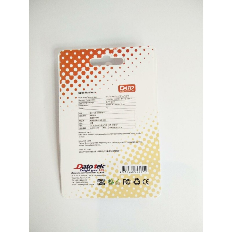 Карта памʼяті microSDHC DATO 8Gb class 6 (adapter SD)