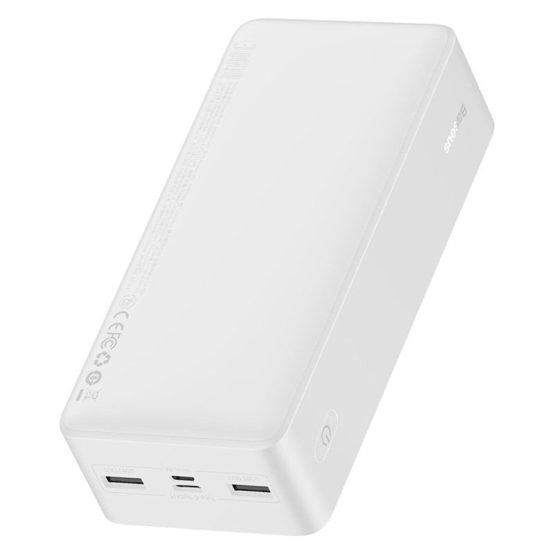 Зовнішній акумулятор Baseus Bipow Digital Display Power bank 30000mAh 15W White
