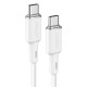 Кабель ACEFAST C2-03 Type-C to Type-C 3A, 60W, 1.2m, silicone, zinc connectors, White