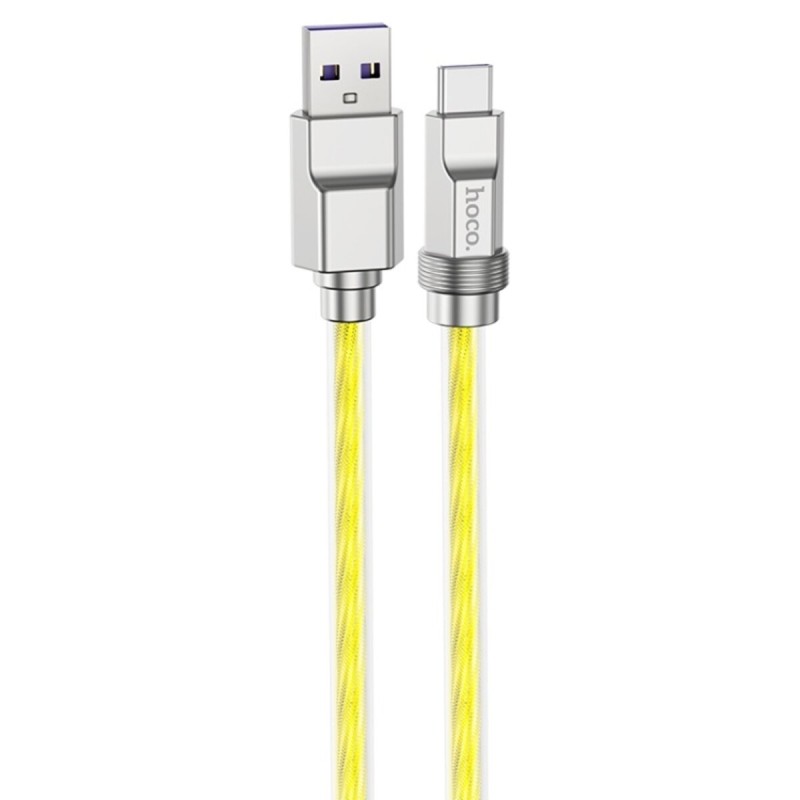 Кабель HOCO U113 Solid 100W silicone charging data cable Type-C Gold