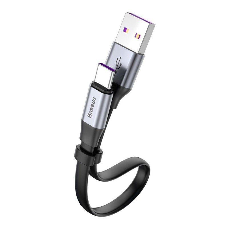 Кабель Baseus Simple HW Quick Charge Charging Data Cable USB For Type-C 40W 23cm Gray black