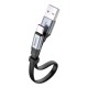 Кабель Baseus Simple HW Quick Charge Charging Data Cable USB For Type-C 40W 23cm Gray black