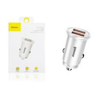 Автомобільний зарядний пристрій  Baseus Circular Plastic А+А 30W  White