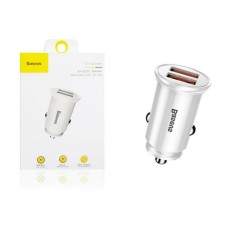 Автомобільний зарядний пристрій  Baseus Circular Plastic А+А 30W  White
