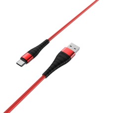 Кабель BOROFONE BX32 Munificent Type-C 1m, aluminum alloy casing, nylon braid Red