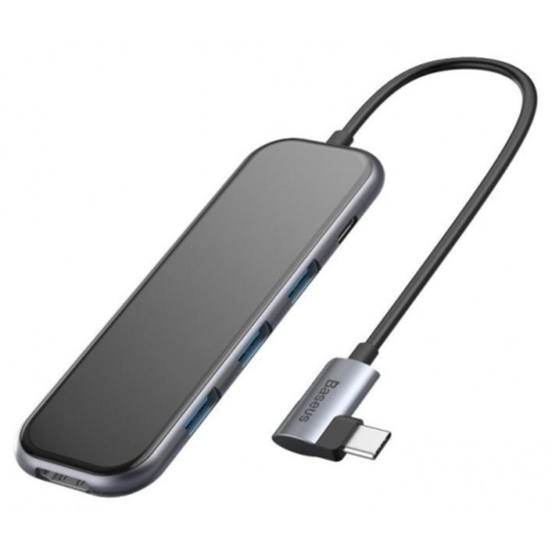 USB-Hub Baseus Multi-functional HUB (Type-C to 3xUSB3.0+HD4K+PD) Gray