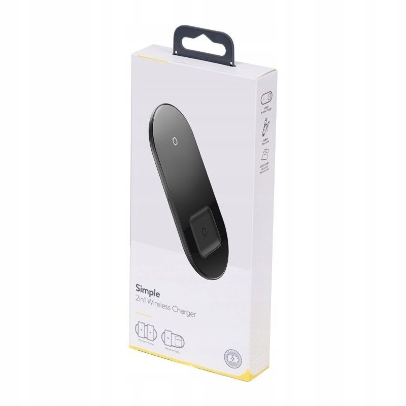 БЗП Baseus Simple 2in1 Wireless Charger Turbo Edition 24W with 12V Charger EU Qi Black