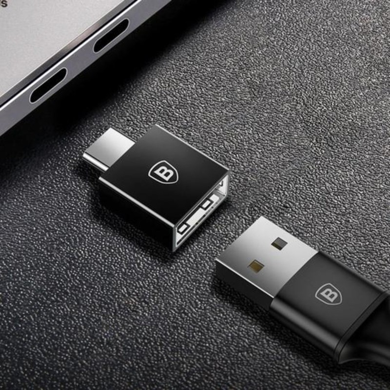 Адаптер Baseus Exquisite Type-C Male to USB Female Adapter Converter Black