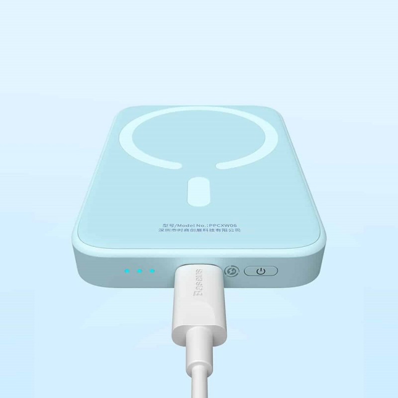 Зовнішній акумулятор Baseus Magnetic Wireless Charging Power bank 6000mAh 20W With Cable Blue