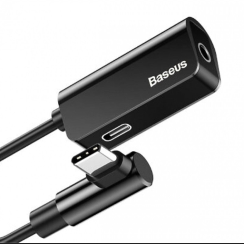 Кабель-перехiдник Baseus Type-C to C & 3.5mm jack L45 Black