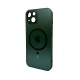 Чохол для смартфона AG Glass Matt Frame Color MagSafe Logo for Apple iPhone 15 Cangling Green