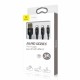 Кабель Baseus Rapid Series 3-in-1 Cable Micro+Dual Lightning 3A 1.2M Black
