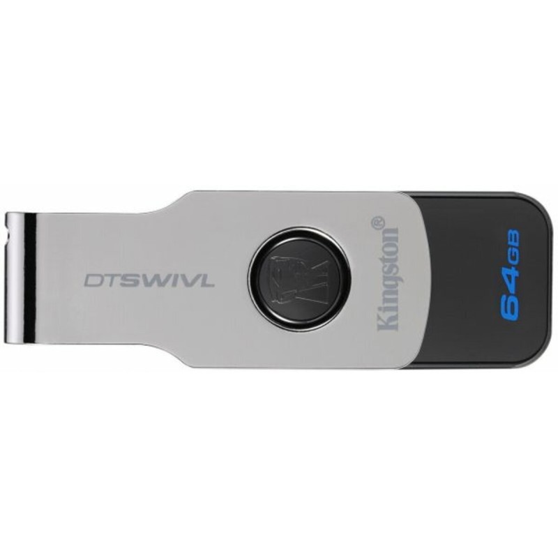 Flash Kingston USB 3.0 DT Swivel Design 64GB Metal/Black