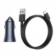 АЗП Baseus Golden Contactor Pro Dual Quick Charger Car Charger U+C 40W (With Baseus Simple wiring USB For Type-C 5A 1.0m) Dark Gray