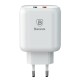 Мережевий зарядний пристрій Baseus Bojure Series Dual USB for EU White